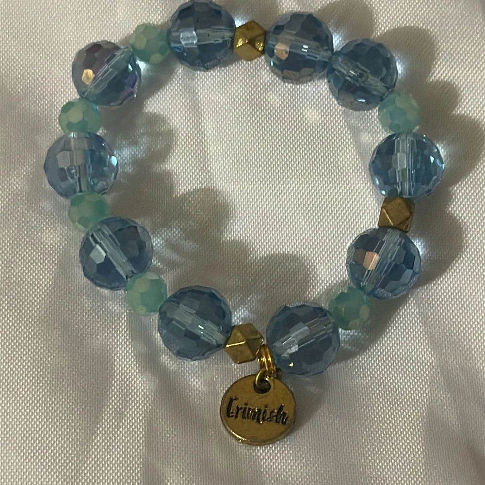 Erimish stretch bead bracelet blue green RARE Baby Size in Women’s Style